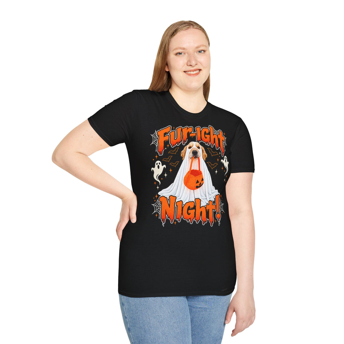 Fur-ight Night! Halloween Golden Retriever Dog T-Shirt - CorMerch