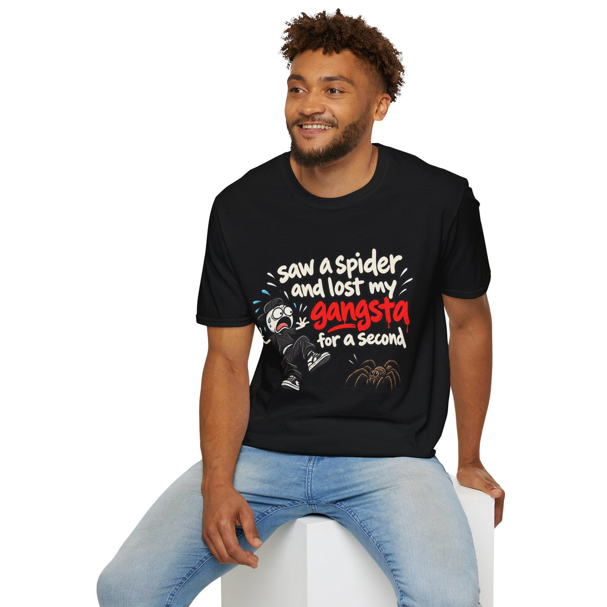 I Saw a Spider and Lost My Gangsta for a Second - T-Shirt Funny Spider Quote Tee - CorMerch
